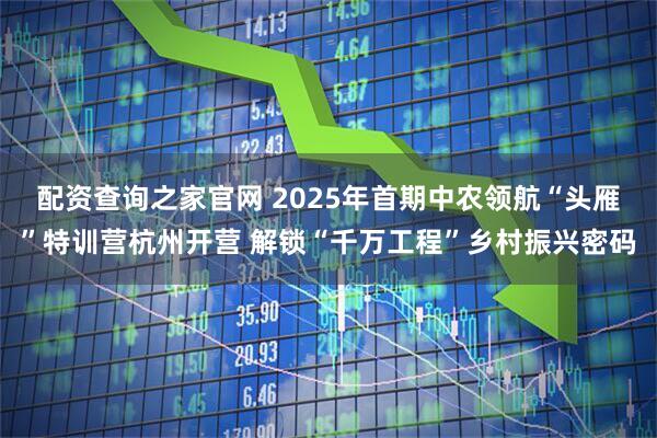 配资查询之家官网 2025年首期中农领航“头雁”特训营杭州开营 解锁“千万工程”乡村振兴密码