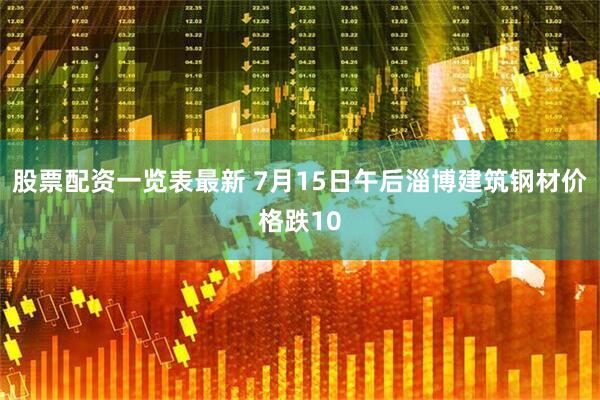 股票配资一览表最新 7月15日午后淄博建筑钢材价格跌10